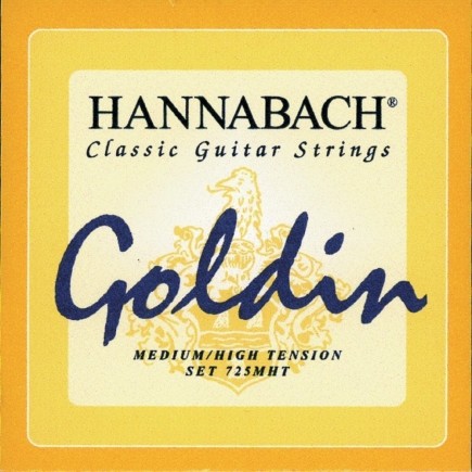 Hannabach 7164982 Struny do gitary klasycznej Seria 725 Medium/High Tension Goldin